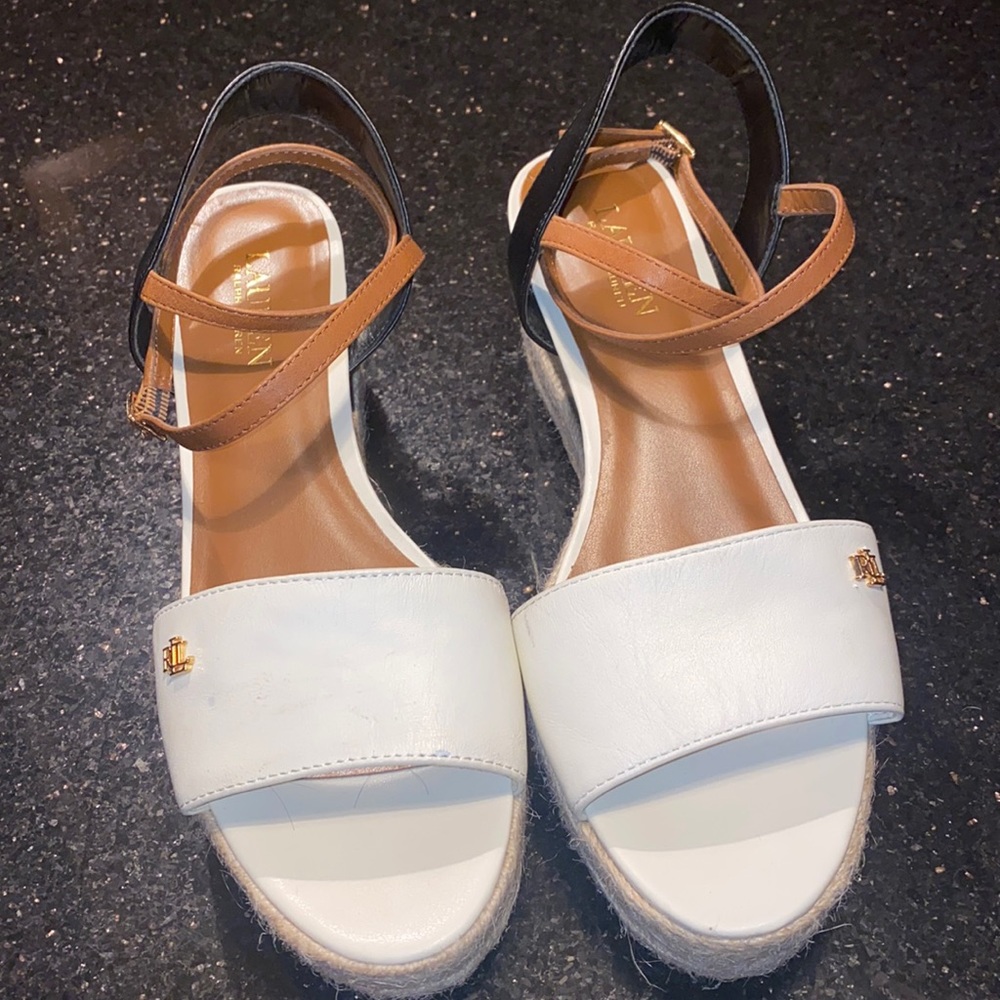 Lauren RALPH LAUREN -Delores Espadrille White, Black and Tan